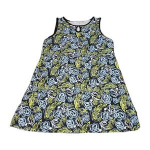 NUU MUU Original Sz XXL Blue Floral Scoop Neck Gemma Print Casual Midi Dress